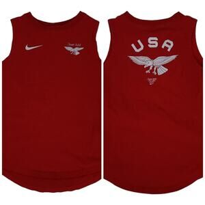 Nike Team USA Olympics Japan Sleeveless Tee Kids Medium Red Shirt Boys
